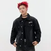 Men's Jackets Retro Distressed Robot Washed Denim Dark Aesthetic Winter Coats For Men Women Gothic Grunge Clothing Streetwear