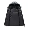 メンズベスト3639表面シャイニーブラックグレーのベストチョッキマンとフード付き暖かい濃厚なメンズジャケットジッパーアウターウェイスト冬230921