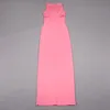 Maxi Long Women Lady Sexy Cutout Pink Ladage Dresses Street Style Designer Model Party Paris Show Runway Dress CJ5530