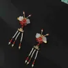 Haarspeldjes 2 stuks oude rode vlinder Tessal Hanfu Gril Acceaaory sieraden handgemaakte clip