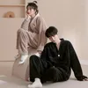 Indumenti da notte da uomo Kimono Pigiama di flanella invernale Set per coppie Caldo addensare indumenti da letto Uomini e donne Abbinamenti vestiti per la casa Hombre Pijama