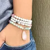 MG0994 Ny ankomstdesign Howlite och Amazonite Armband Natural 6 MM Rhodonite 108 Mala Yoga Jewelry Women's Rose Quartz Pendant 3285