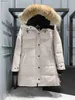 女子デザイナーカナダグースミッドレングスバージョンパフジャケットダウンパーカー冬の厚い暖かいコートレディースウインドプルーフストリートウェア686