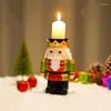 Ljushållare jul nötknäppare solider ljusstake hem vardagsrum bar bordsskiva dekor hållare år miniatyr figurprydnader