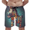 Men's Shorts Zebra Board Amazing Portraits Dapper Clothing Casual Beach Sports Surf Quick Dry Swim Trunks Birthday Present