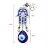 LLavero de ojo de la suerte Hamsa de cristal con dije de mal de ojo, llavero de coche de Color plateado, joyería colgante de pared para mujeres y hombres EY6531290n