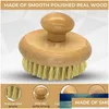 Bath Brushes Sponges Scrubbers Plant Sisal Body Mas Brush Cactus Exfoliating Natural Wood Wet Skin Exfoliator With Soft And Stiff B Dhfnc