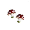 Stud French Style Mushroom Earrings For Woman Fairy Tale Red Animation Eardrop Ear Jewelrystud Drop Delivery Jewelry Dhcyf