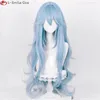 Cosplay perukları yüksek kaliteli anime eva 100cm uzunluğunda Ayanami Rei Cosplay Wig Canan Mavi Kıvırcık Saç Dayanıklı Cadılar Bayramı Partisi Peruk Peruk Kapağı 230922