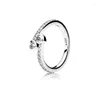 Clusterringe LR Wassertropfen Zirkonia Pan-Stil V-förmiger Ring 925 Sterling Silber Charm für Frauen Liebhaber Hochzeit Verlobung Feiner Schmuck 2023
