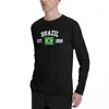 Mäns T -skjortor Bomull Brasilien flagga med Est. År långärmad höstmän kvinnor unisex kläder ls t-shirt toppar tees