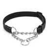 Dog Collars Dogs Collar Stainless Steel Choker Adjustable Chain Reflective Nylon Fabric Pet For Small Medium Large