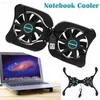 Laptopa podkładki chłodzące Składany wentylator USB Cooler Cooler Mini Octopus Notebook Cooler Pada cicha stojak podwójny wentylatory dla 7-15 cala laptopa L230923