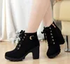 High Lace Women Heel Fashion 134 Up Ongle Boots Ladies Buckle Platform Platfor