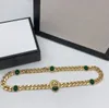 Fashionable Cuban Emerald Men's Bracelet Necklace Personalized Designer Bracelet Necklace Party Jewelry