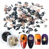 Nail Art Decorations 120Pcs Halloween Stickers Patch Gold Black Metal Pumpkin Witch Spider Bat Ornaments Diy Decor Manicure Sequins Gl Dh5U3