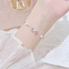 Link Armbanden Mode Roze Strik Parel Armband Voor Vrouwen Koreaanse Elegante Delicate Vlinder Dames Trendy Sieraden Meisjes Party Geschenken