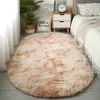 Carpets Oval Carpet Home Living Room Bedroom Large Size Rugs Plush Fluffy Decor Bedside Thickened Tie Dye 230923