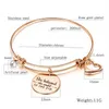 Bangle Aço Inoxidável Mulheres Meninas Rodada Coração Charme Pulseira Ajustável Jóias Ela Acreditava Poderia Então Did338K