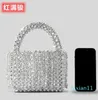 New Acrylic Tassel Handbag for Women Handmade Beaded Woven Bag Bling Silver Beaded Dinner Bag