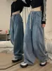 Damesjeans Amerikaanse Vintage Baggy Jeans Dames Lange broek Wijde pijpen Hip Pop Kleding Trekkoord Recht Casual Dames Straat Cargobroeken 230922