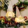 Obiekty dekoracyjne figurki Lucky Gnome Ornament ręcznie robione LED Dolls Świąteczne ciepłe urocze pluszowe ozdoby na pulpit wiszący imprezę siedzącą 230923