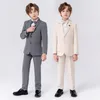 Suits Bebek Bebek Vaftiz Vaftiz Tuxedo Toddler Düğün Töreni Takım Takım Bebek Kış Resmi Beyefendi kıyafeti 5 PCS 221205