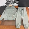 Baby TrackSuits Autumn Set dla chłopca Rozmiar 110-150 cm 2PCS Duże brzuszne dekoracje z kapturem Sweter z kapturem i koronkowe spodnie SEP20 SEP20