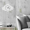 壁時計時計の寝室の雲の漫画静かな木製の生活装飾白い吊り下げ屋