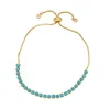 Braccialetti con ciondoli FLOLA Semplice cristallo multicolore CZ per le donne Perline di rame Regolabili Regali di gioielli placcati in oro Brtk63