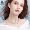 Chokers Orsa Jewels 925 Sterling Silver 3mm Tennis Chain Necklace For Women Luxury Clear Cubic Zirconia Neck Chain Wedding Jewelry SC73 230923