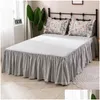 Beddengoedsets Koreaanse prinses kanten ruches bloemenrok-stijl set puur katoen pastoraal Ropa de Cama Couvre Lit dekbed Er Set1 Drop Del Otgyn