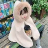 Jassen Baby Meisje Mantel Nepbont Winter Baby Peuter Kind Prinses Capuchon Cape Kraag Uitloper Top Warme Kleding 18Y 230923