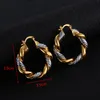 Trendy Two Tone ed Hoop Earring Jewelry Exquisite Women Fashion Earrings230C