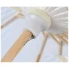 Guarda-chuvas 60 pcs guarda-sóis de casamento nupcial papel branco itens de beleza chinês mini artesanato guarda-chuva diâmetro 60cm entrega por atacado h dhtng