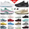 Running Shoes Men Reflective 97 Sneakers Cork UNDFTD Black Militia Green Purple Bullet Sunburst Phantom Light Bone Women 97s trainers