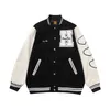 Herrenjacken Human Made Varsity Jacke Sheep Tweed Uniform Love Stickerei Lederärmel Herren Damen Baseballjacke 230923