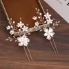 Hair Clips Y2K Comb Floral Tiaras Wedding Accessories For Women Crystal Beaded Hairpin Crown Bride Headdress Jewelry Drop