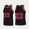 남자 마이클 23 45 MJ Jersey Dennis 91 Rodman Scottie 33 Pippen Chicagos 반바지 검은 빨간색 스티칭 황소 농구 유니폼