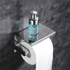 Toilet Paper Holders Stainless Steel Toilet Paper Holder Bathroom Wall Mount WC Paper Phone Holder Shelf Towel Roll shelf Accessories 230923