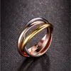 2016 Высокое качество классические 3 раунда 18-каратного розового желтого белого золота кольцо модные украшения Whole3032