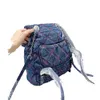 9a Damenmode-Taschen, Denim-Tasche, Rucksack-Stil, lässig, Schultertasche, Umhängetasche, Faden-Schulranzen, Diamant-Gitter, blaue Schultasche, S-Handtaschen