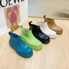 Rain Boots Rain Boots Kvinnor i Luxur Tjock Bottom Candy Color Women's Rain Galoshes Waterproof Jelly Short Boots 230922