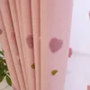 Curtain Cartoon Blackout For Baby Girls Bedroom Embroidered 3D Pink Love Heart Luxury Children Window Drapes Living Room M057H 230923