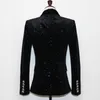 BA065 Designer Blazer Jacket Women's Shawl Collar Bling Star Velvet Blazer Coat Double Breasted Vintage Long Black Blazers Ladies