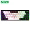 Клавиатуры MUCAI Мини-механическая клавиатура портативная USB-игровая красный переключатель 61 клавиша Проводной съемный кабель Сменный RGB-подсветка MK61 230922
