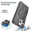 Étuis magnétiques support étui de protection anti-chute béquille portable anneau en métal PC TPU couverture arrière antichoc pour iPhone 11 12 13 14 15 Pro Max