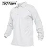 Herrpolos Tacvasen Summer Long Sleeve Performance Quick Torkning Polos T-shirts Mens Tactical Shirt Golf Team Work Shirts Jersey Casual Tops 230923