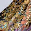 Scarves High-end Elegant Women Exquisite Sintra Garden Print Quality Plain Satin Silk Hand-rolled Edge Large Square Scarf Shawl