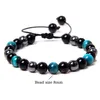 Brins de perles mode naturel oeil de tigre pierre perles Bracelet femmes hommes énergie guérison hématite perlé tressé Braclet réglable 269M